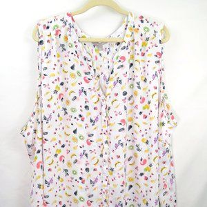 Woman Within Button Down Fruit Shirt 34/36, 4x